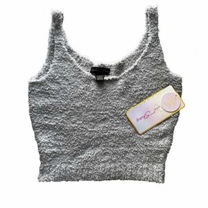 NWT - Coco & Shay Fuzzy Crop Top (Size: L)